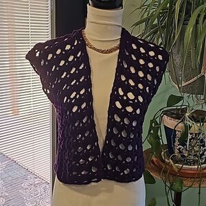Purple crochet handmade vest size junior medium